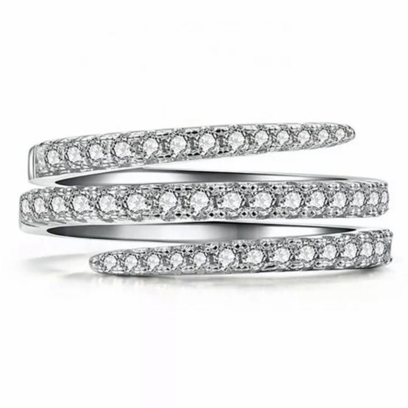 NEW 925 STERLING SILVER DIAMOND RING - Picture 2 of 4